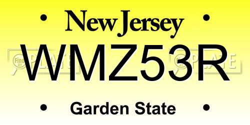 WMZ53R New Jersey License Plate