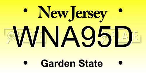 WNA95D New Jersey License Plate