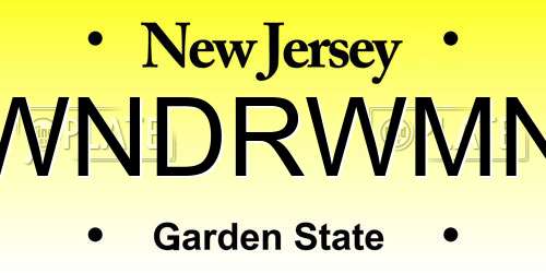 WNDRWMN New Jersey License Plate