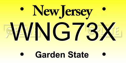 WNG73X New Jersey License Plate