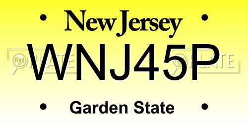 WNJ45P New Jersey License Plate