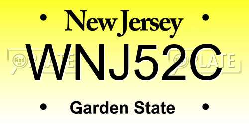 WNJ52C New Jersey License Plate
