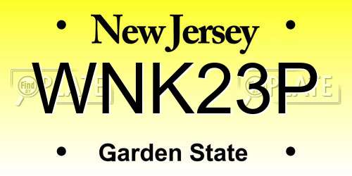 WNK23P New Jersey License Plate