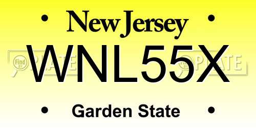 WNL55X New Jersey License Plate