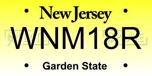 WNM18R New Jersey License Plate