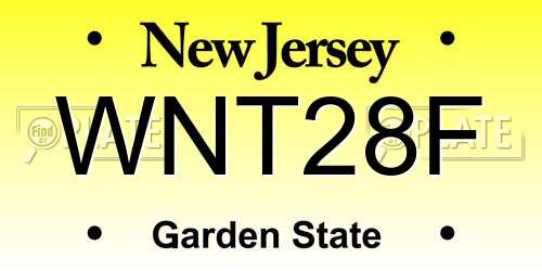 WNT28F New Jersey License Plate