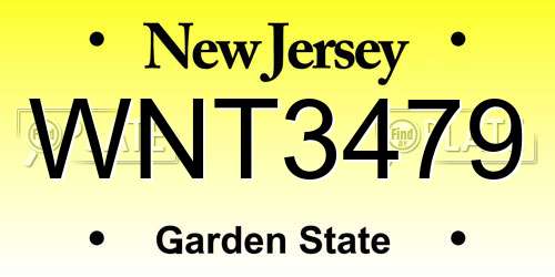 WNT3479 New Jersey License Plate