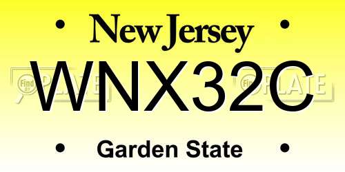 WNX32C New Jersey License Plate