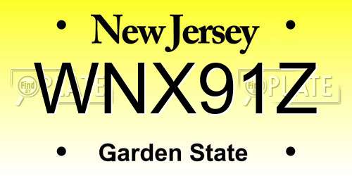 WNX91Z New Jersey License Plate