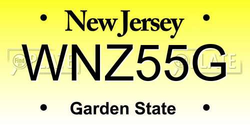WNZ55G New Jersey License Plate