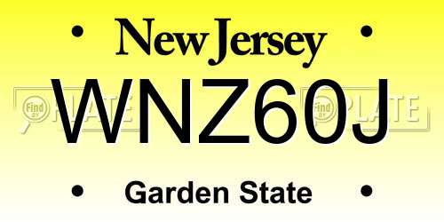 WNZ60J New Jersey License Plate