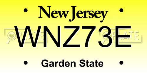 WNZ73E New Jersey License Plate