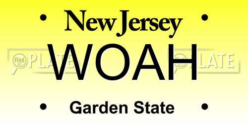 WOAH New Jersey License Plate
