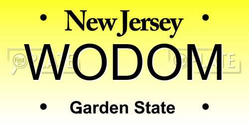 WODOM New Jersey License Plate