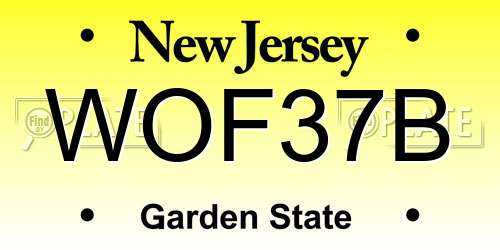 WOF37B New Jersey License Plate