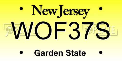 WOF37S New Jersey License Plate