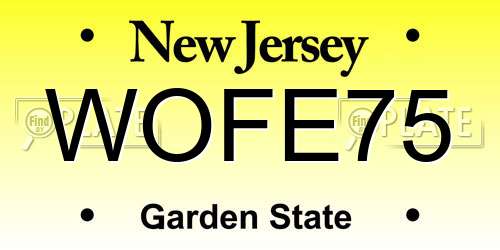 WOFE75 New Jersey License Plate