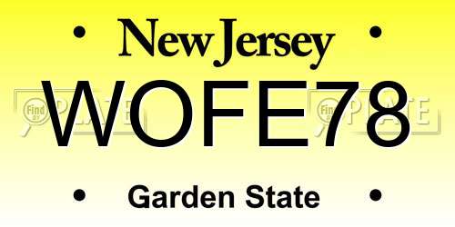 WOFE78 New Jersey License Plate