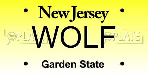 WOLF New Jersey License Plate