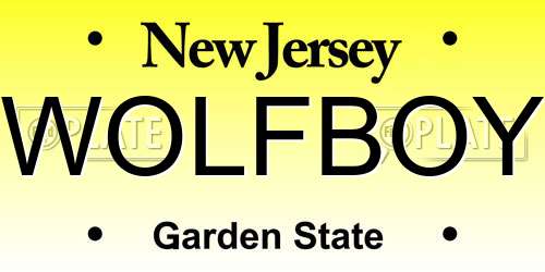 WOLFBOY New Jersey License Plate