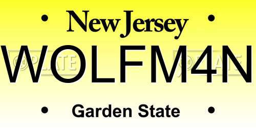WOLFM4N New Jersey License Plate
