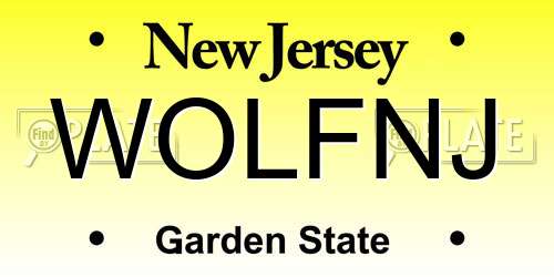 WOLFNJ New Jersey License Plate