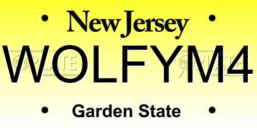 WOLFYM4 New Jersey License Plate