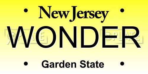 WONDER New Jersey License Plate