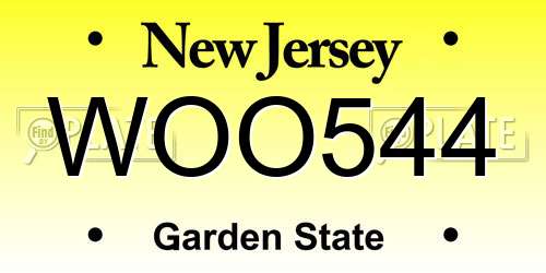 WOO544 New Jersey License Plate