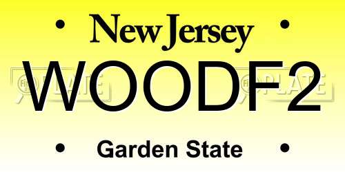 WOODF2 New Jersey License Plate