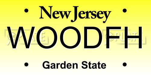WOODFH New Jersey License Plate