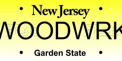 WOODWRK New Jersey License Plate