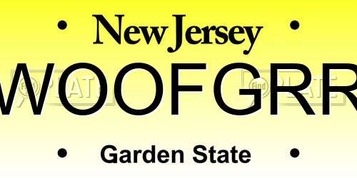 WOOFGRR New Jersey License Plate