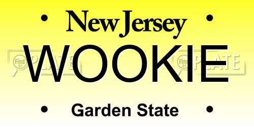 WOOKIE New Jersey License Plate