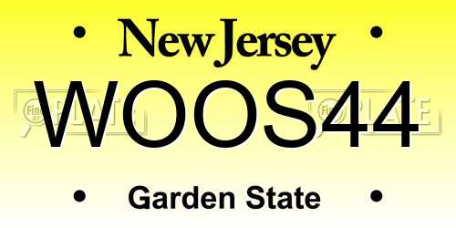 WOOS44 New Jersey License Plate