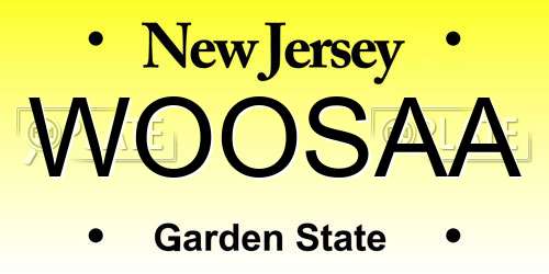 WOOSAA New Jersey License Plate