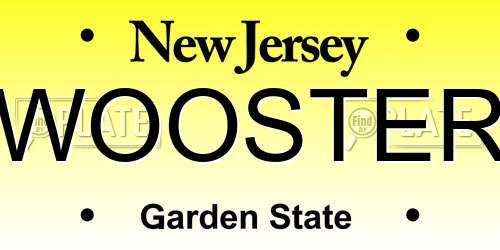 WOOSTER New Jersey License Plate