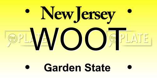 WOOT New Jersey License Plate