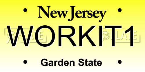 WORKIT1 New Jersey License Plate