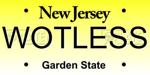 WOTLESS New Jersey License Plate