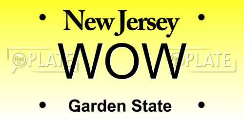 WOW New Jersey License Plate