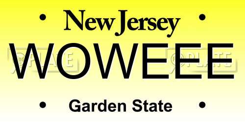 WOWEEE New Jersey License Plate