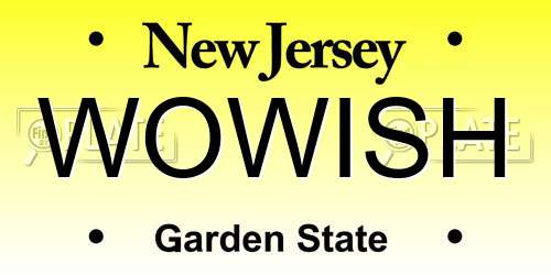 WOWISH New Jersey License Plate