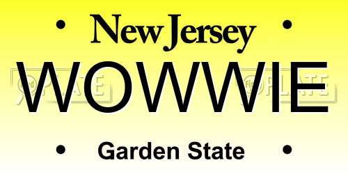 WOWWIE New Jersey License Plate