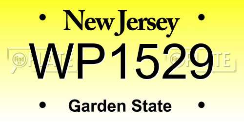 WP1529 New Jersey License Plate