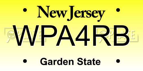 WPA4RB New Jersey License Plate