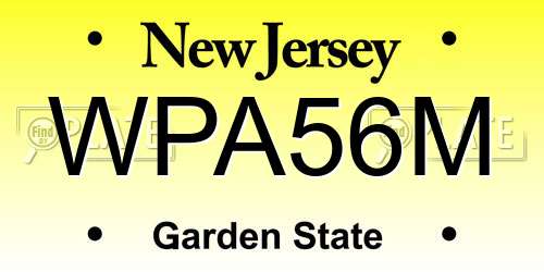 WPA56M New Jersey License Plate