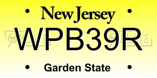 WPB39R New Jersey License Plate