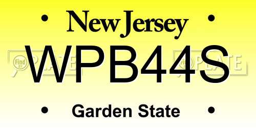 WPB44S New Jersey License Plate