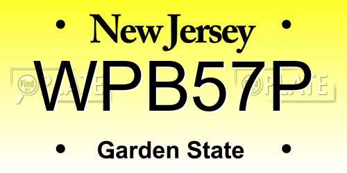 WPB57P New Jersey License Plate